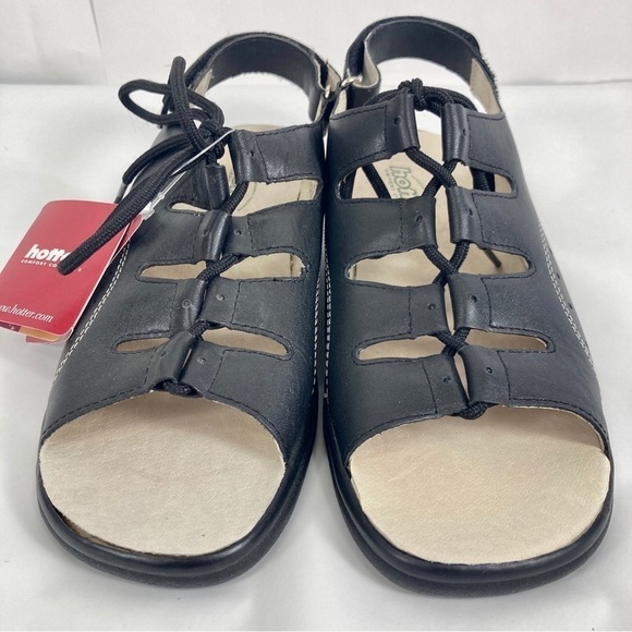 Hotter Switch Leather Comfort Sandals Black NEW IN BOX Size 8 - Picture 4 of 8